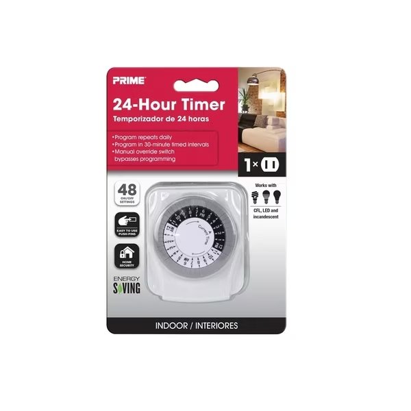 Mech Timer Indr 24Hr, Prime, Mfr#: TNI2412-RC